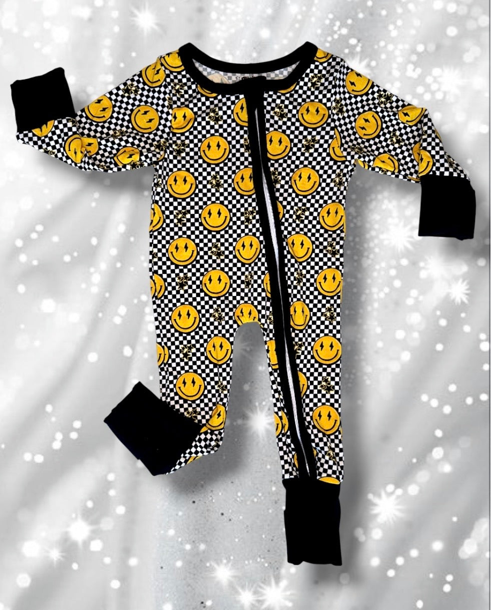 Smiley Checkered Bamboo Sleeper