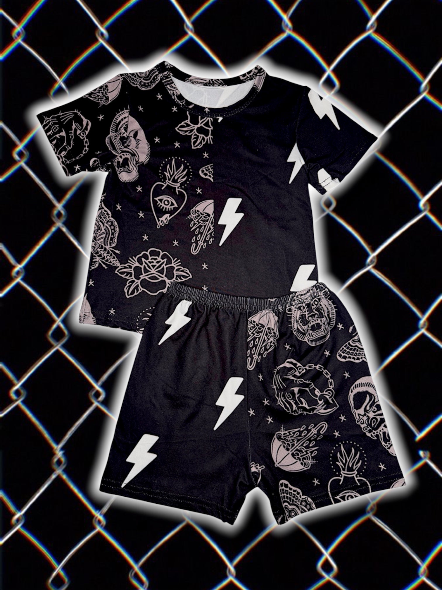 Flash Tattoo & Lightning Bolt Set