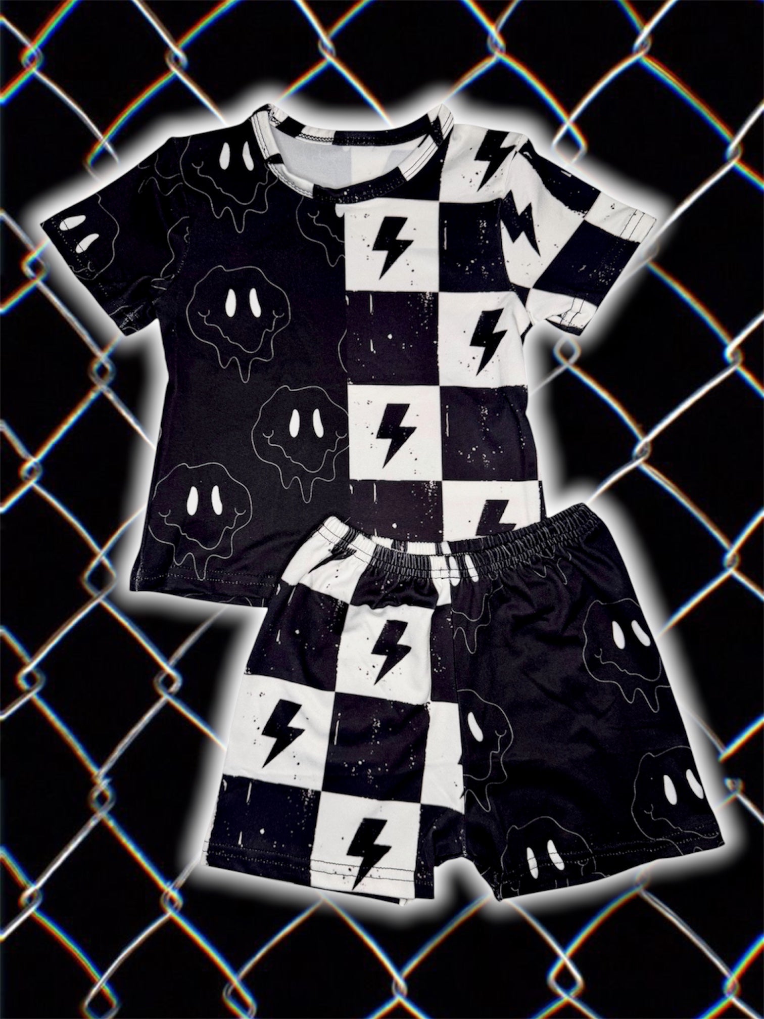 Checkered Lightning Bolt Set